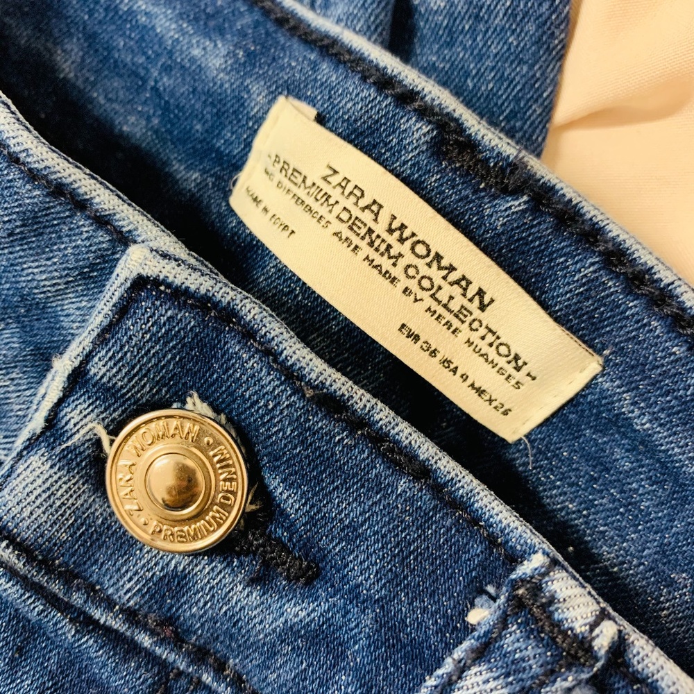 ZARA high waisted denim skinny jeans